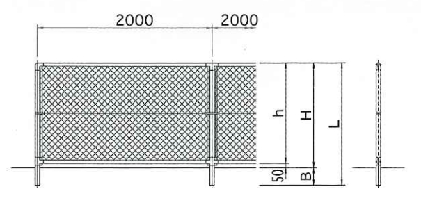 PCフェンスA型(標準タイプ) A800 (20mの場合)工事費込みの販売・設置 