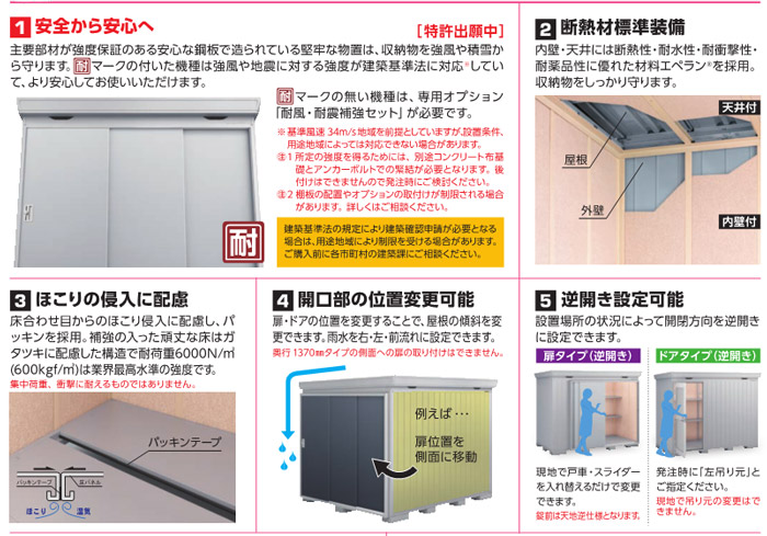 イナバ物置 5ドア連結タイプ 年取っ