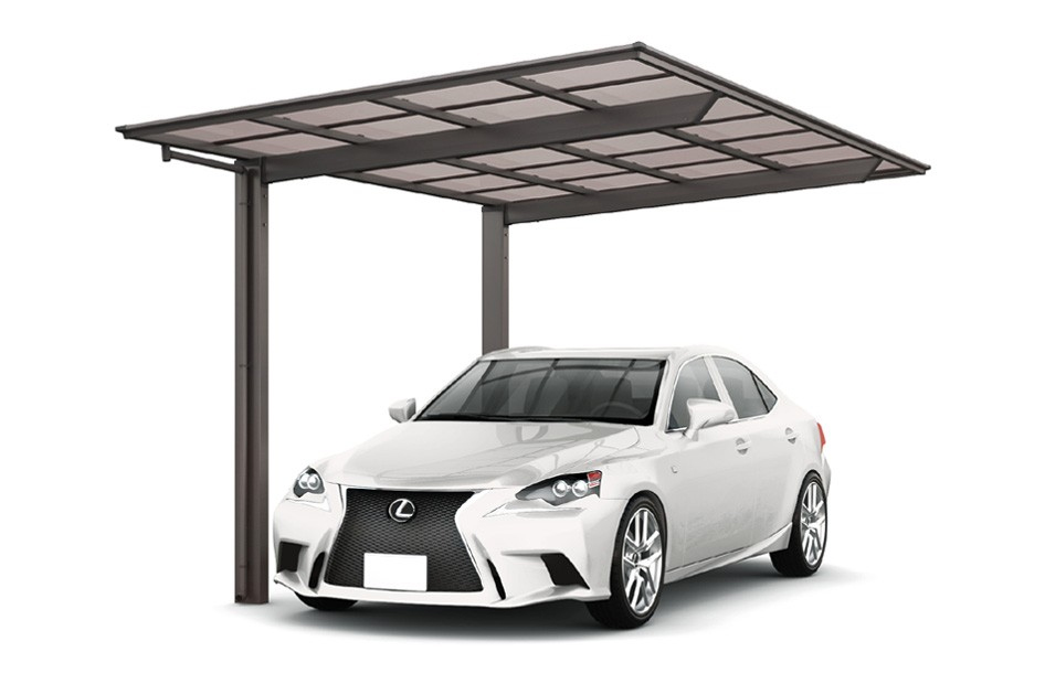 LIXILカーポートフーゴ F (1台用) 基本 27-57型 標準柱 (H22)ポリ