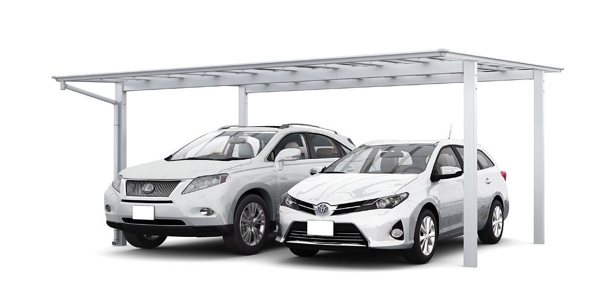 LIXILカーポートフーゴ F (2台用) 基本 54-54型 ロング柱 (H25)ポリ