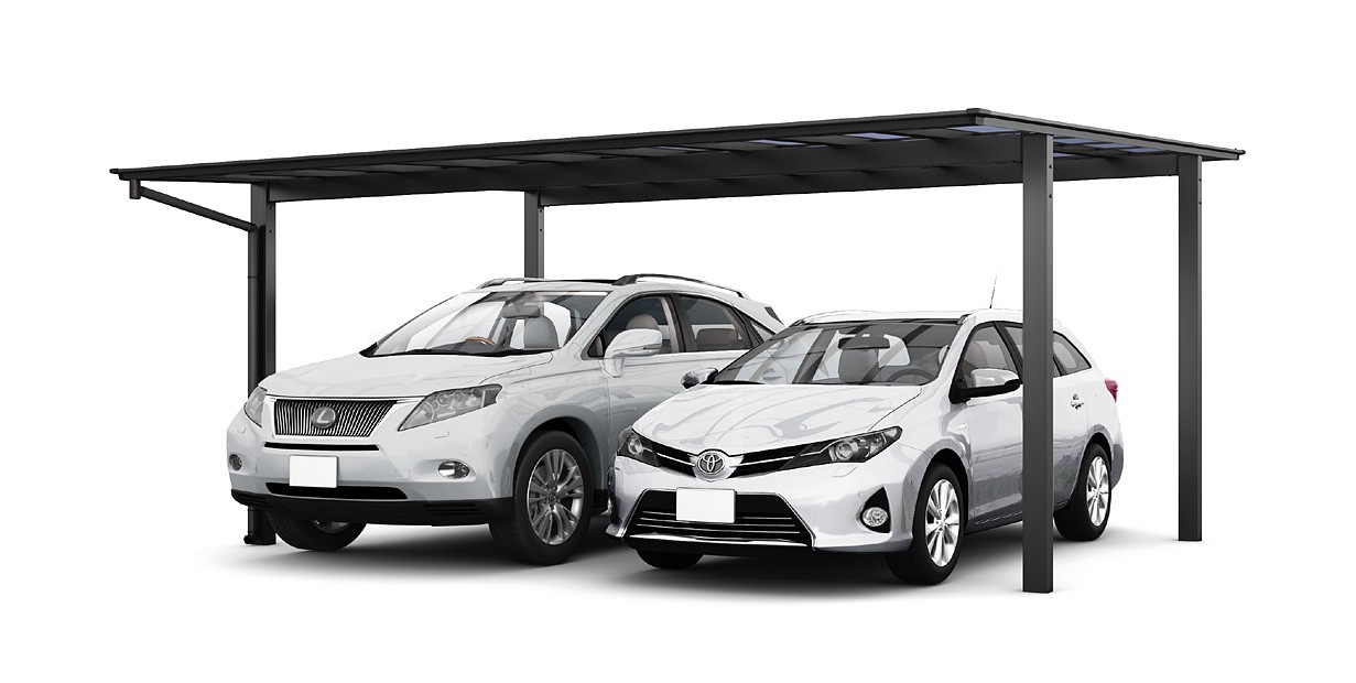 LIXILカーポートフーゴ F (2台用) 基本 60-57型 ロング柱 (H25)ポリ LIXILカーポートフーゴ F (2台用) 基本 60-57型 ロング柱 (H25)ポリ