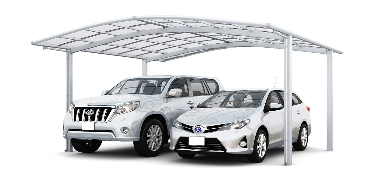 LIXILカーポートフーゴ R (2台用) 基本 42-50型 ロング柱 (H25)ポリ LIXILカーポートフーゴ R (2台用) 基本 42-50型 ロング柱 (H25)ポリ