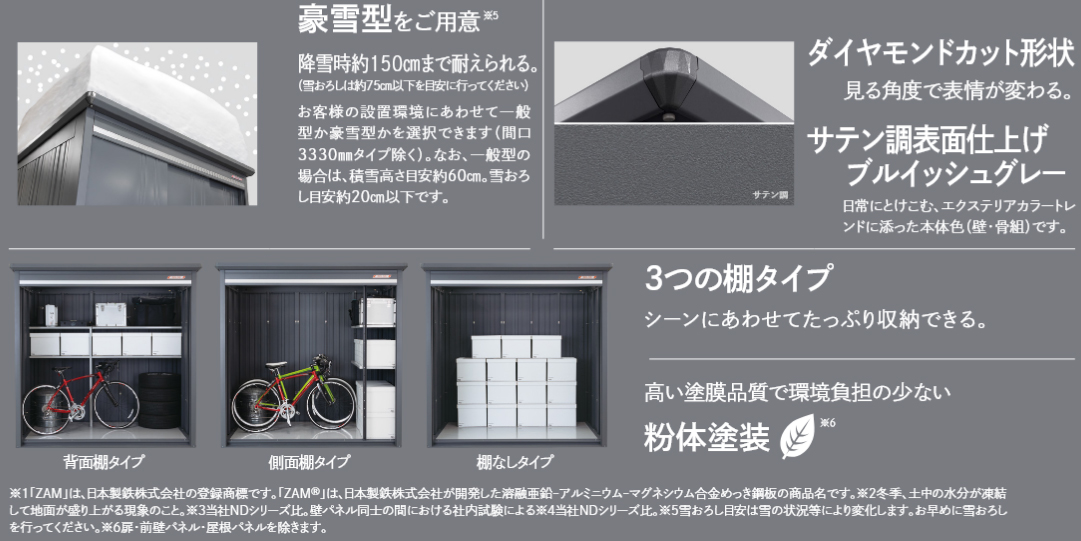 置物　 タクボ物置 BELOS B-S3318（背面棚タイプ）多雪型 | セイリーハウス