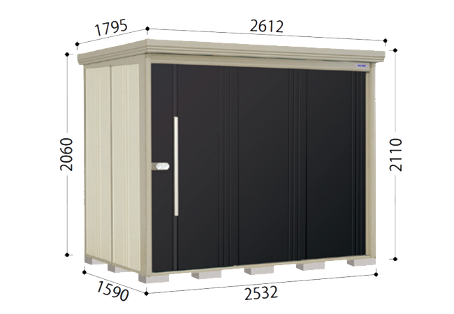 タクボ物置Mr.ストックマンダンディ ND-S2515 背面棚 標準屋根 多雪型