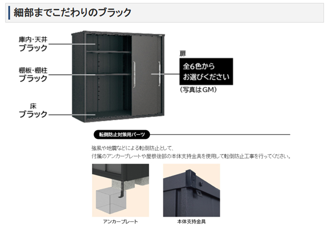 ヨド物置 BLACKエスモ ESF-1507A-BK | セイリーハウス マツモト物置
