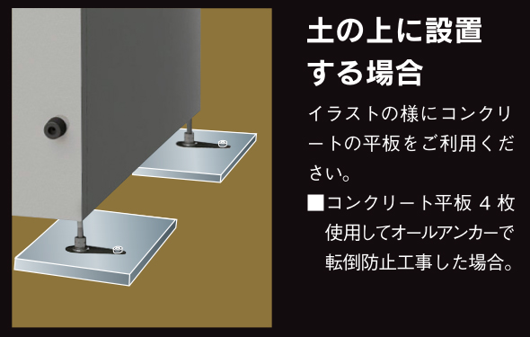 セイリーボックス用転倒防止工事（土）