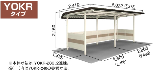 ヨド　YOKRタイプ 基本棟 基礎(アンカー式)　YOKR-280